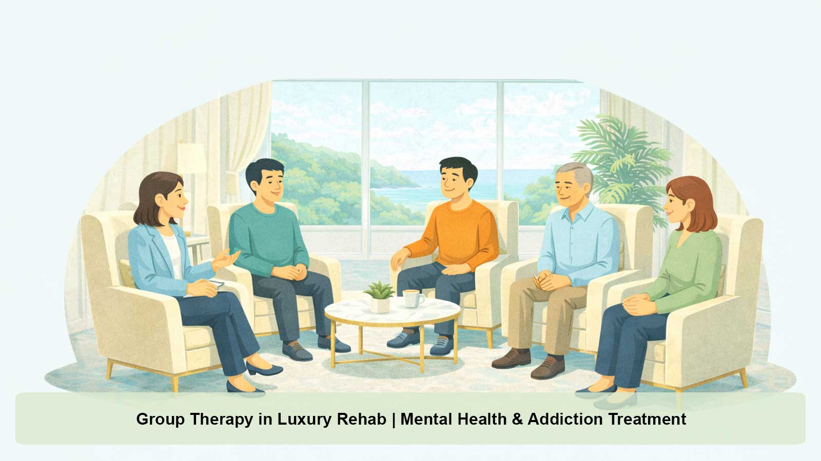 Group Therapy in Luxury Rehab | Mental Health & Addiction Treatment